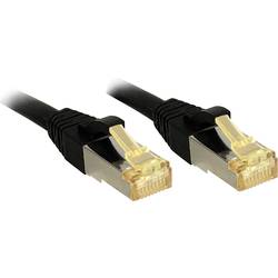 LINDY 47312 RJ45 síťové kabely, propojovací kabely CAT 6a (surový kabel CAT 7) S/FTP 7.50 m černá s ochranou 1 ks