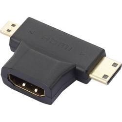 SpeaKa Professional SP-7870584 HDMI Y adaptér [1x mini HDMI zástrčka C, micro HDMI zástrčka D - 1x HDMI zásuvka] černá pozlacené kontakty