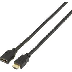 SpeaKa Professional HDMI prodlužovací kabel Zástrčka HDMI-A, Zásuvka HDMI-A 1.00 m černá SP-7870528 Audio Return Channel, pozlacené kontakty HDMI kabel