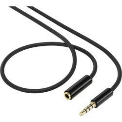 SpeaKa Professional SP-7870552 jack audio prodlužovací kabel [1x jack zástrčka 3,5 mm - 1x jack zásuvka 3,5 mm] 1.00 m černá pozlacené kontakty, SuperSoft