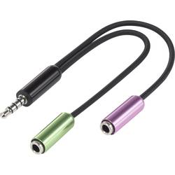 SpeaKa Professional SP-7870716 jack audio Y adaptér [1x jack zástrčka 3,5 mm - 2x jack zásuvka 3,5 mm] černá