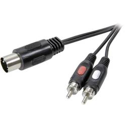 SpeaKa Professional SP-7870640 konektor DIN / cinch audio kabel [1x diodová zástrčka 5pólová (DIN) - 2x cinch zástrčka] 1.50 m černá
