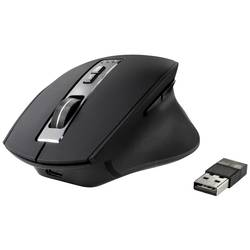 Renkforce RF-WM-300 optická ergonomická myš, přenos Bluetooth®, bezdrátový, 7 tlačítko, 2400 dpi, černá/šedá