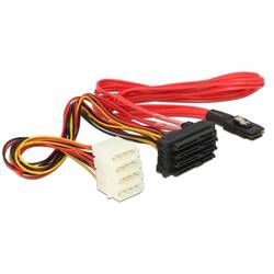 Delock pevný disk kabel [1x mini SAS zástrčka (SFF-8087) - 4x kombinovaná SATA zástrčka 15+7-pólová, IDE proudová zástrčka 4pólová] 0.50 m červená, žlutá, černá