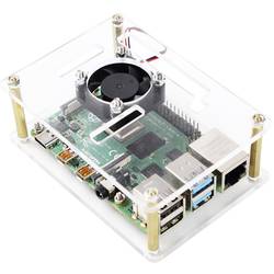 Renkforce RBP-PLC100 SBC skříň Vhodné pro (vývojové sady): Raspberry Pi®, Banana Pi, Rock Pi včetně aktivního chladiče transparentní