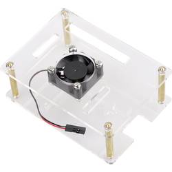 Renkforce RBP-PLC100 SBC skříň Vhodné pro (vývojové sady): Raspberry Pi®, Banana Pi, Rock Pi včetně aktivního chladiče transparentní