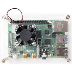 Renkforce RBP-PLC100 SBC skříň Vhodné pro (vývojové sady): Raspberry Pi®, Banana Pi, Rock Pi včetně aktivního chladiče transparentní