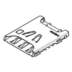 Molex Slot pro SIM kartu 6, rozteč 2.54 mm, 1042240820, 2000 ks Tape on Full reel