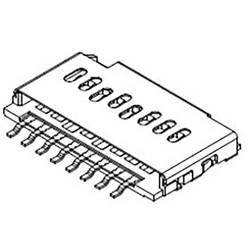 Molex Slot pro paměťovou kartu 8, rozteč 1.1 mm, 1051620001, 2000 ks Tape on Full reel