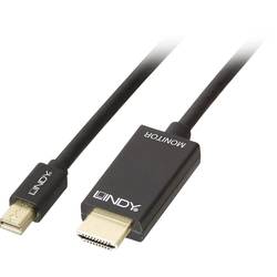 LINDY Mini-DisplayPort / HDMI kabelový adaptér Mini DisplayPort konektory, Zástrčka HDMI-A 3.00 m černá 36928 Kabel DisplayPort