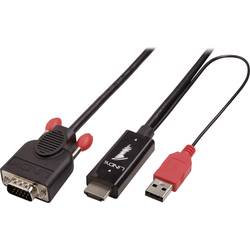 LINDY HDMI / VGA kabelový adaptér Zástrčka HDMI-A, VGA pólové Zástrčka 1.00 m černá 41455 HDMI kabel