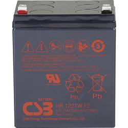 CSB Battery HR 1221W high-rate HR1221WF2 olověný akumulátor 12 V 5 Ah olověný se skelným rounem (š x v x h) 90 x 106 x 70 mm plochý konektor 6,35 mm
