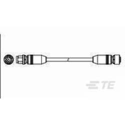 TE Connectivity 2273115-4 připojovací kabel pro senzory - aktory M12 zástrčka, rovná, zásuvka, rovná 1.50 m Počet pólů: 8 1 ks