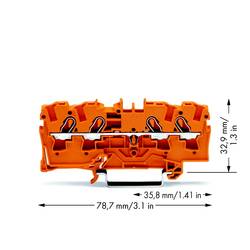 WAGO 2004-1402 průchodková svorka 6.20 mm pružinová svorka oranžová 50 ks