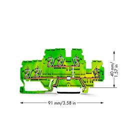 WAGO 870-537 dvojitá svorka ochranného vodiče 5 mm pružinová svorka osazení: Terre zelená, žlutá 50 ks