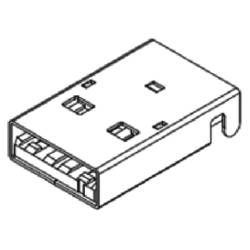 Molex Molex MOL Micro Solutions 480372200-450 USB konektor Typ A, 450 ks