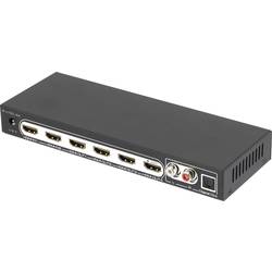 SpeaKa Professional 4 porty HDMI rozbočovač s audio porty, s dálkovým ovládáním 3840 x 2160 Pixel černá