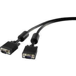Renkforce VGA kabel VGA pólové Zástrčka, VGA pólové Zástrčka 0.50 m černá RF-4212492 s feritovým jádrem VGA kabel