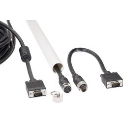 Renkforce VGA kabel VGA pólové Zástrčka, VGA pólové Zástrčka 15.00 m černá RF-1456245 pro montáž s husím krkem, s feritovým jádrem VGA kabel