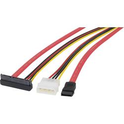 Renkforce pevný disk kabel [1x SATA zásuvka 7-pólová, IDE proudová zástrčka 4pólová - 1x kombinovaná SATA zásuvka 15+7-pólová] 0.50 m černá, červená, žlutá