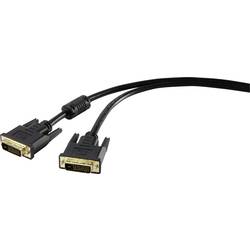 Renkforce DVI kabel DVI-D 24+1pol. Zástrčka, DVI-D 24+1pol. Zástrčka 1.80 m černá RF-4212195 s feritovým jádrem, pozlacené kontakty DVI kabel