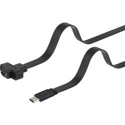Renkforce USB kabel USB 3.2 Gen1 (USB 3.0 / USB 3.1 Gen1) USB-C ® zástrčka, USB-C ® zásuvka 0.25 m černá lze šroubovat, flexibilní provedení RF-3415030