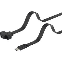 Renkforce USB kabel USB 3.2 Gen1 (USB 3.0 / USB 3.1 Gen1) USB-C ® zástrčka, USB-C ® zásuvka 0.50 m černá lze šroubovat, flexibilní provedení RF-3415026