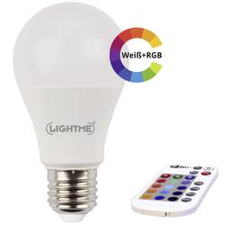 LED žárovka LightMe 220 V, 230 V, 240 V, N/A, 8.8 W = 66 W, 114 mm, RGBW, A+ (A++ - E) N/A měnící barvu, stmívatelná, vč. dálkového ovládání, 1 ks
