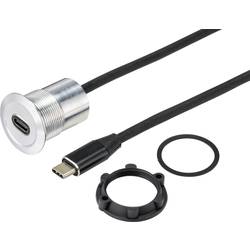 TRU COMPONENTS TC-9534344 Vestavná USB zásuvka zásuvka, vestavná USB-C® zásuvka Tloušťka panelu 1-10 mm Množství: 1 ks