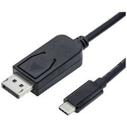 Roline USB-C® / DisplayPort kabelový adaptér USB-C ® zástrčka, Konektor DisplayPort 2.00 m černá 11.04.5836 Ultra HD (8K) Kabel pro displeje USB-C®