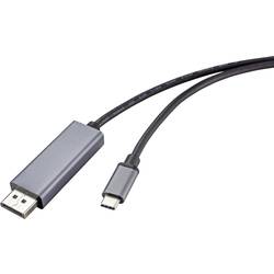 Renkforce USB-C® / DisplayPort kabel USB-C ® zástrčka, Konektor DisplayPort 1.00 m černá RF-4630696 PVC plášť Kabel pro displeje USB-C®