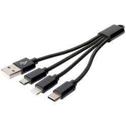 Digitus pro mobilní telefon, Apple iPad/iPhone/iPod, notebook nabíjecí kabel [1x USB A - 3x ] 0.15 m