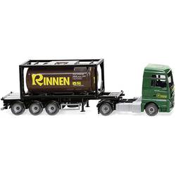 Wiking 053606 H0 model nákladního vozidla MAN TGX cisternový kontejner „uvnitř“