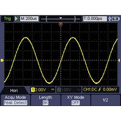 VOLTCRAFT DSO-2072H Ruční osciloskop 70 MHz, 2kanálový, 250 MSa/s, 8 kpts, 8 Bit, ruční provedení, generátor funkcí, funkce multimetru, 1 ks, VC-11901280