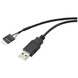 Renkforce USB kabel USB 2.0 plochý konektor 4pol., USB-A zástrčka 0.40 m černá stínění pletivem RF-5719750