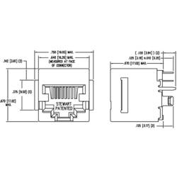 BEL Stewart Connectors SS65100-022F, RJ45 konektor, zásuvka, vestavná vertikální, počet pólů: 10P8C, poniklovaná, kov, 1 ks