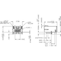 BEL Stewart Connectors L829-1J1T-43, zásuvka, vestavná horizontální, počet pólů: 8P8C, poniklovaná, kov, 1 ks