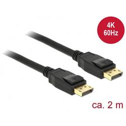 Delock DisplayPort kabel Konektor DisplayPort, Konektor DisplayPort 2.00 m černá 83806 pozlacené kontakty Kabel DisplayPort
