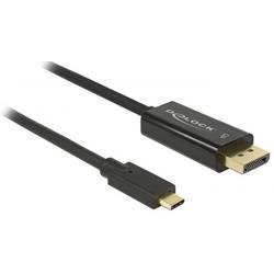 Delock USB-C® / DisplayPort kabelový adaptér USB-C ® zástrčka, Konektor DisplayPort 2.00 m černá 85256 pozlacené kontakty Kabel pro displeje USB-C®