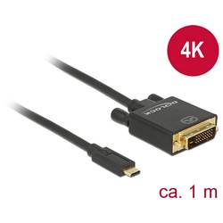 Delock USB-C® / DVI kabelový adaptér USB-C ® zástrčka, DVI-D 24+1pol. Zástrčka 1.00 m černá 85320 pozlacené kontakty Kabel pro displeje USB-C®