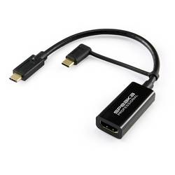 SpeaKa Professional SP-9015340 HDMI kabelový adaptér [1x HDMI zásuvka - 1x USB-C® zástrčka] černá stínění pletivem 15.00 cm