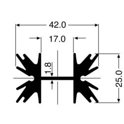 Fischer Elektronik 10019193 SK 129 38,1 STS profilový chladič 5 K/W (d x š x v) 38 x 42 x 25 mm TO-220 , SOT-32