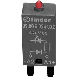 Finder zasouvací modul s diodou S nulovou diodou , s LED diodou 99.80.9.024.90.0 Barvy světla (LED svítidlo): červená Vhodné pro model (relé): Finder 94.54.1,