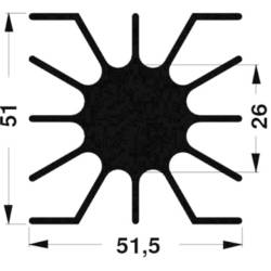 Fischer Elektronik 10020378 SK 46 10 SA LED chladič 2.4 K/W (d x š x v) 51 x 51 x 10 mm