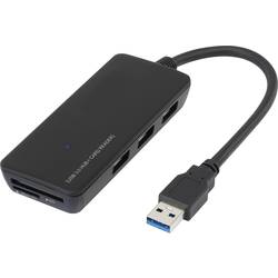 Renkforce 3 porty USB 3.0 hub se zabudovanou čtečkou SD karet černá