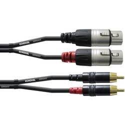 Cordial CFU 1,5 FC audio kabelový adaptér [2x XLR zásuvka - 2x cinch zástrčka] 1.50 m černá