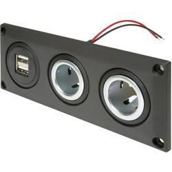 ProCar Vestavná zásuvka s USB A dvojitá zásuvka + 2 power zásuvky Proudová zatížitelnost (max.)=20 A