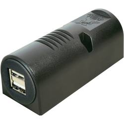 ProCar Vestavná dvojitá zásuvka USB Proudová zatížitelnost (max.)=5 A Vhodný pro USB A Zásuvka 12 V na 5 V, 24 V na 5 V