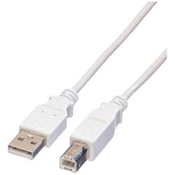 Value USB kabel USB 2.0 USB-A zástrčka, USB-B zástrčka 1.80 m bílá stíněný 11.99.8819