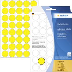 Herma 2251 popisovače etiket Ø 19 mm žlutá 1280 ks trvalé papír